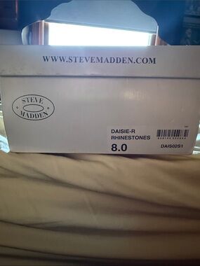 Steve Madden White and Black Branded Shoe Box